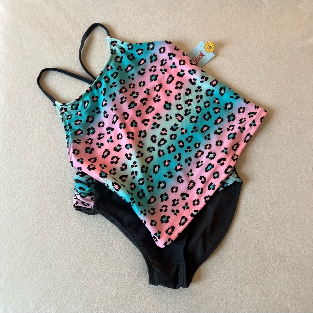 Cat & Jack Swim Magical Animal Ombre Bow Back Tankini Set Girls XL